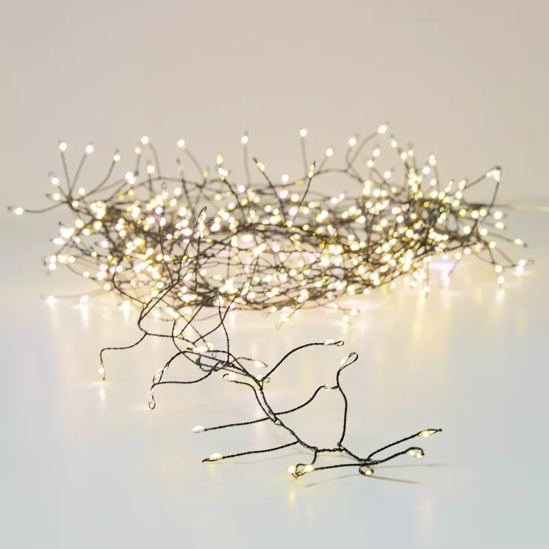 Ghirlanda luminosa 18 m 1440 Micro LED cavo nero Luxe Bianco caldo