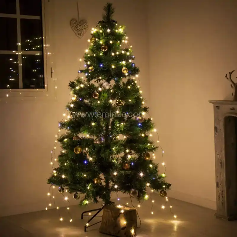 Tenda per albero Alt.1,80 m Bianco caldo 408 LED