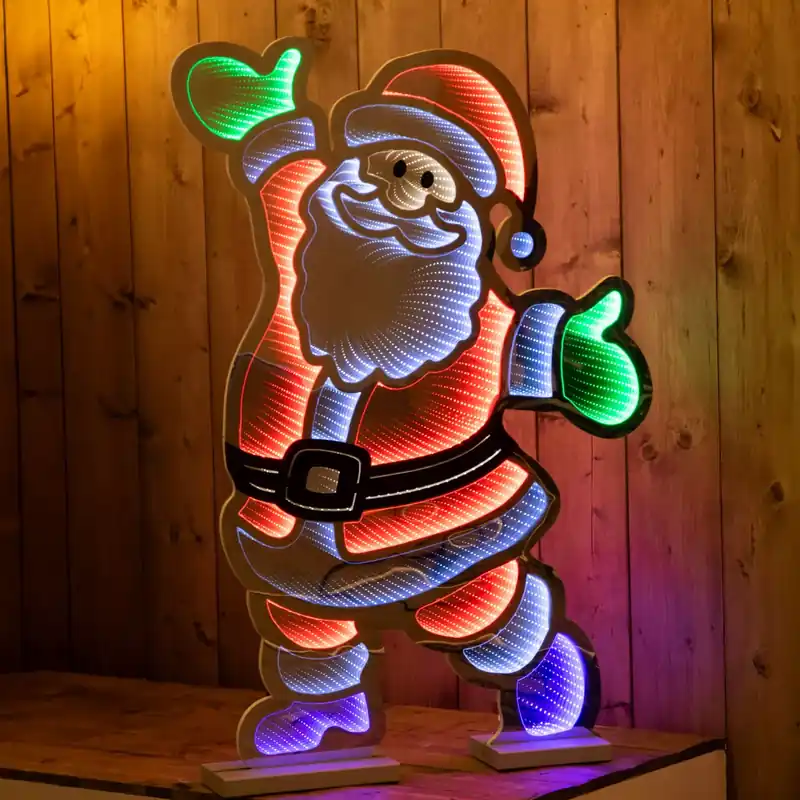 Babbo Natale luminoso 891 LED (H120 cm) Infinity Bianco freddo/Multicolore