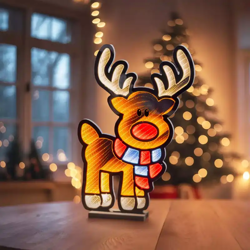 Renna luminosa 324 LED (H60 cm) Infinity Bianco caldo e freddo