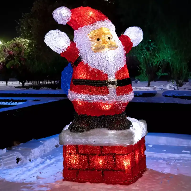 Babbo Natale luminoso Gastone Bianco freddo 40 LED