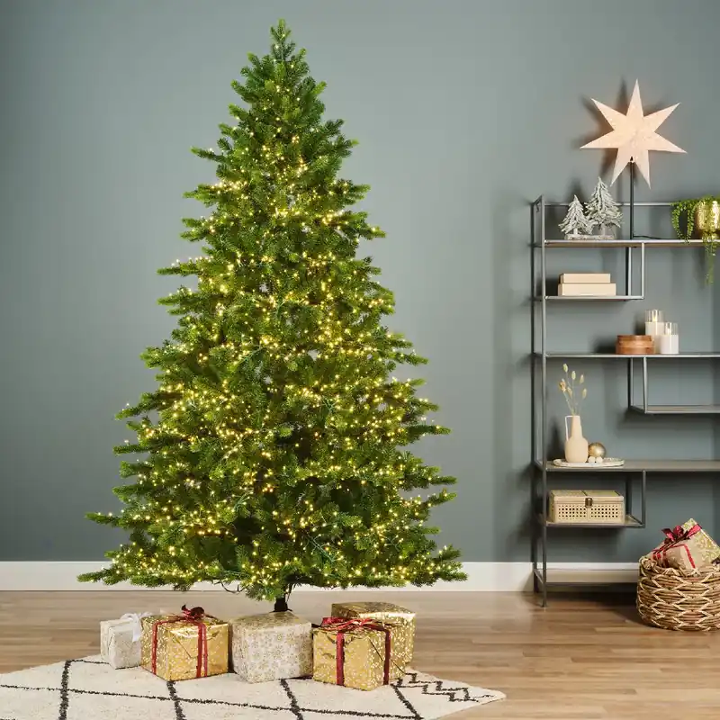 Albero di Natale artificiale luminoso 3000 LED (H180 cm) Caucasia Nordmann Verde abete
