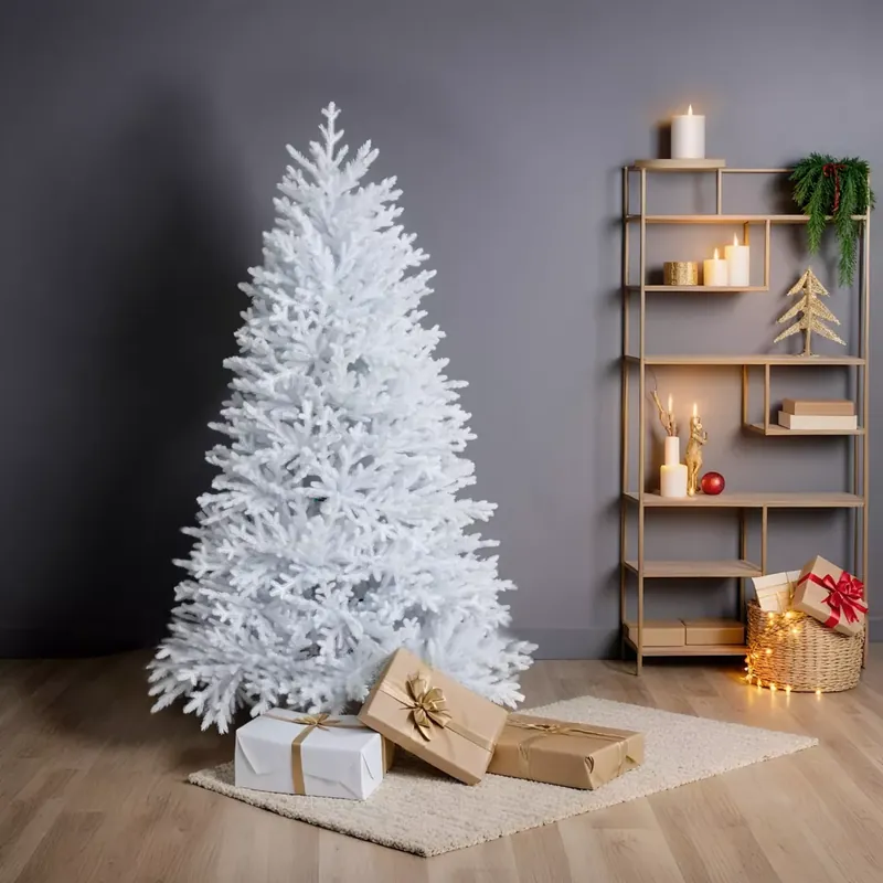 Albero di Natale artificiale H180 cm Quebec Bianco