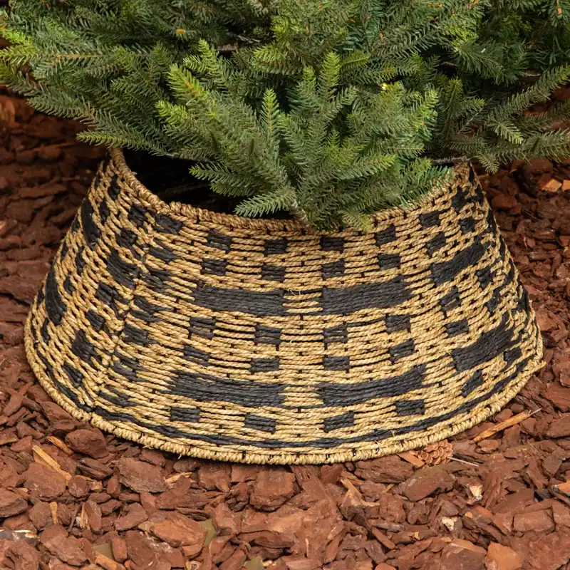 Copribase albero intrecciato (D57 cm) Classic Nero e naturale