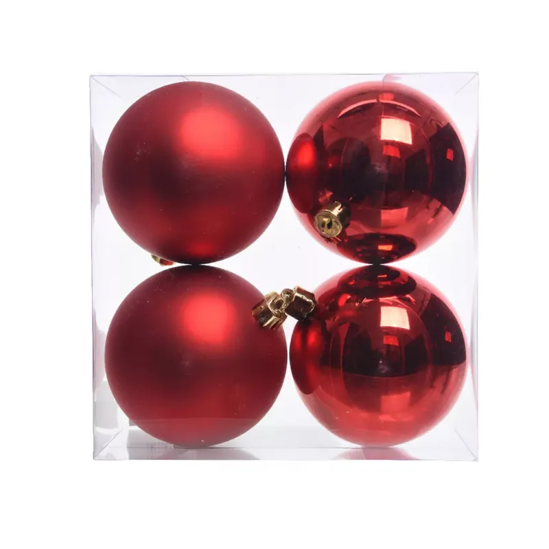 Set di 4 palline di Natale (D100 mm) Aravis Rosso