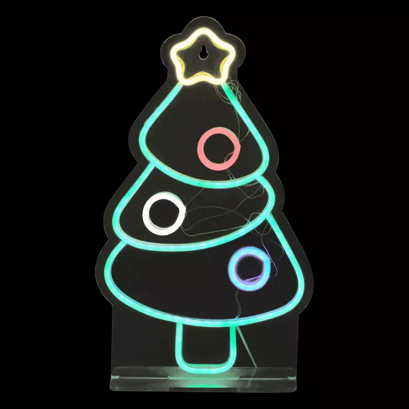 Insegna luminosa USB (H40 cm) Neon Albero di Natale Multicolore