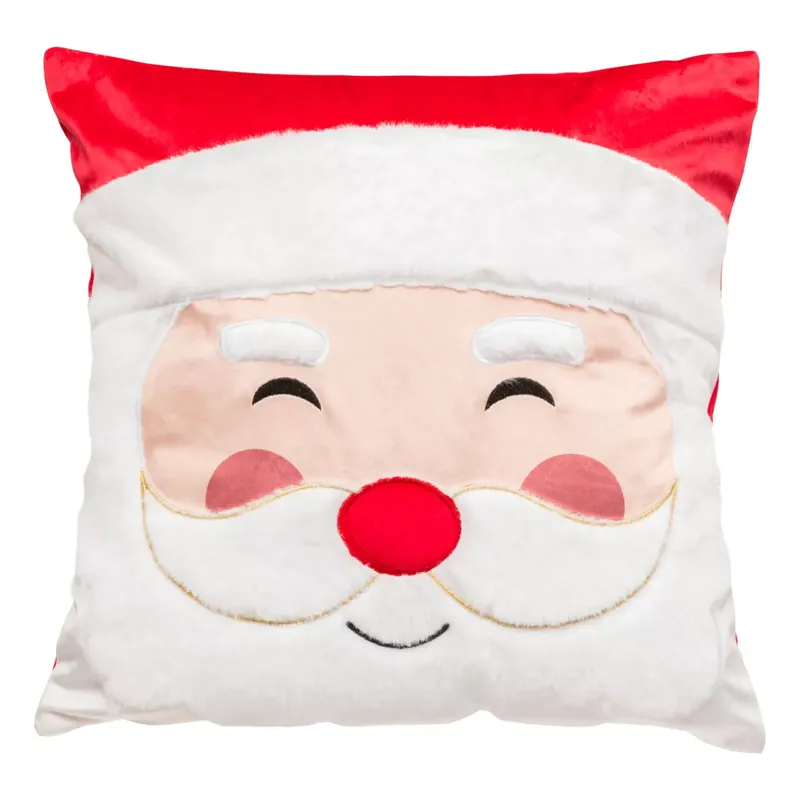 Cuscino natalizio quadrato (40 x 40 cm) Buon Natale Bianco e rosso
