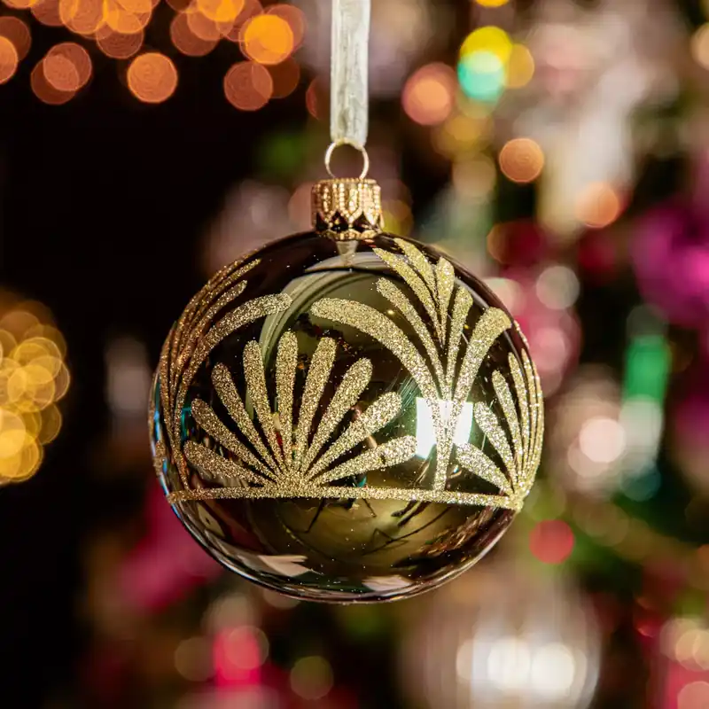Set di 6 palline di Natale in vetro (D80 mm) Luxury Verde albero