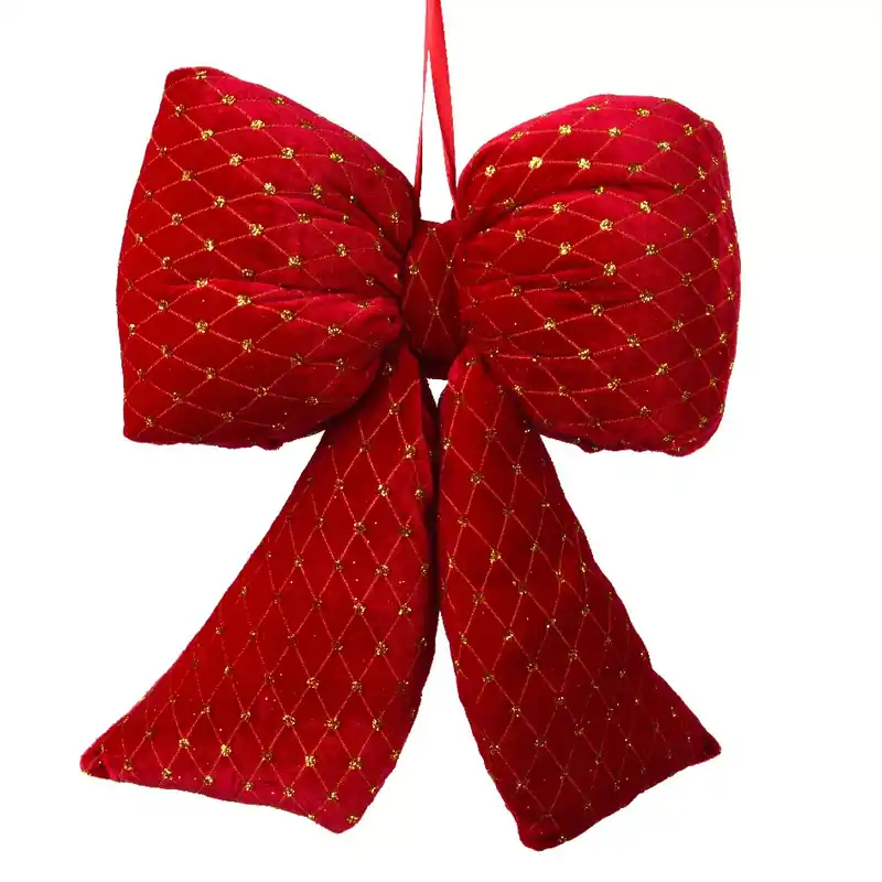 Grande fiocco in velluto (H37 cm) Courchevel glitterato Rosso