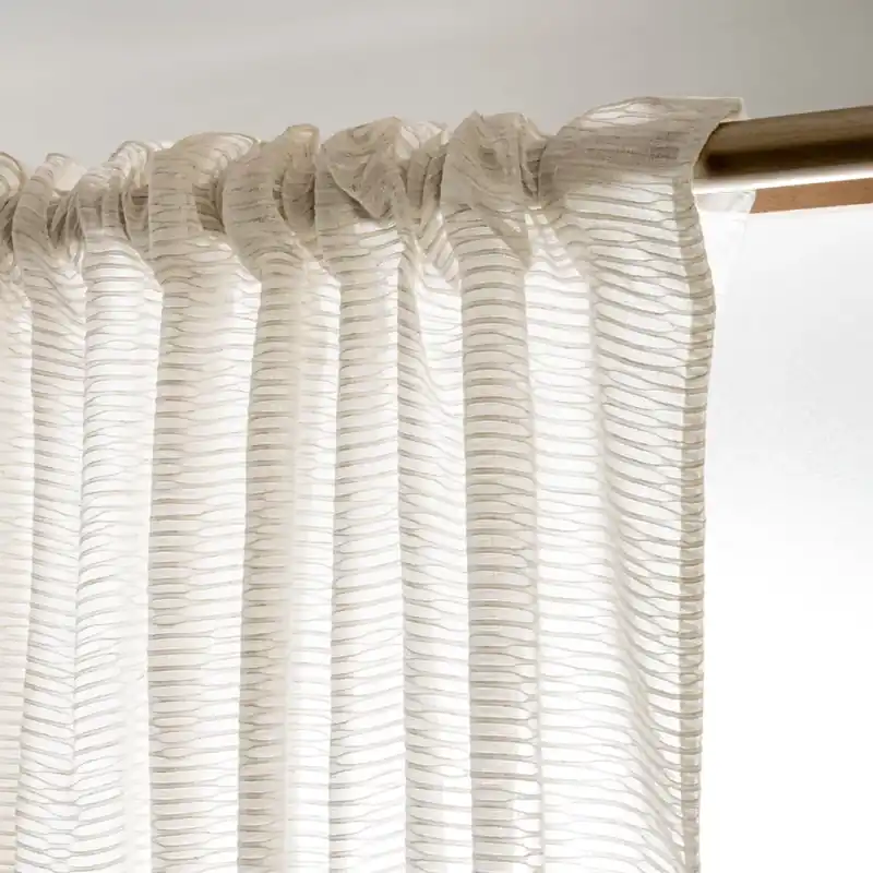Tenda trasparente con passanti nascosti (280 x 240 cm) Maël Beige