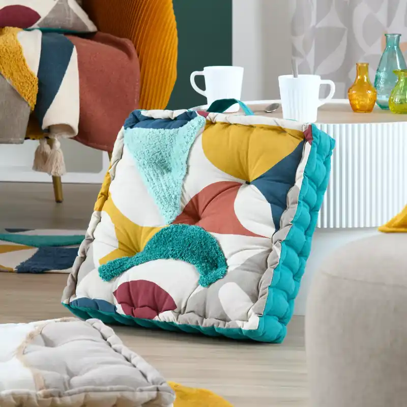 Cuscino da pavimento in cotone (45 x 45 cm) Blokken Multicolore