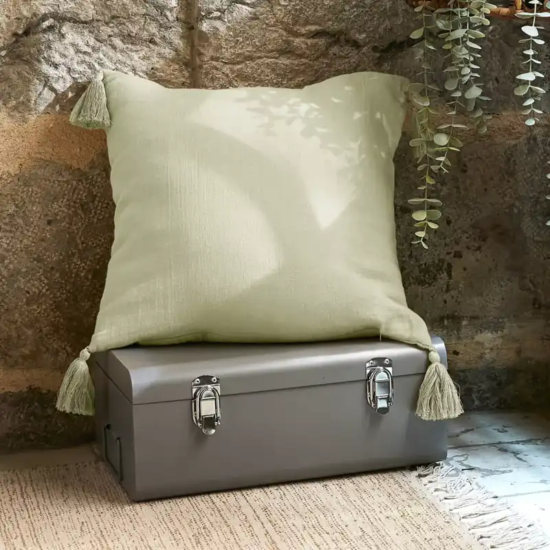 Cuscino quadrato garza di cotone (40 cm) Gaïa Verde tiglio