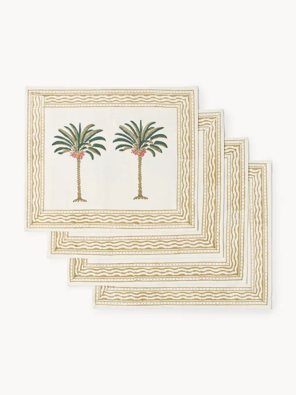 Set di 4 tovaglioli dipinti a mano Palm Tree