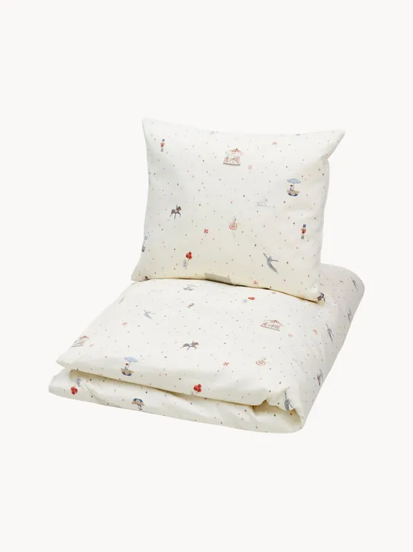 Set biancheria da letto per bambini in cotone satinato Carousel