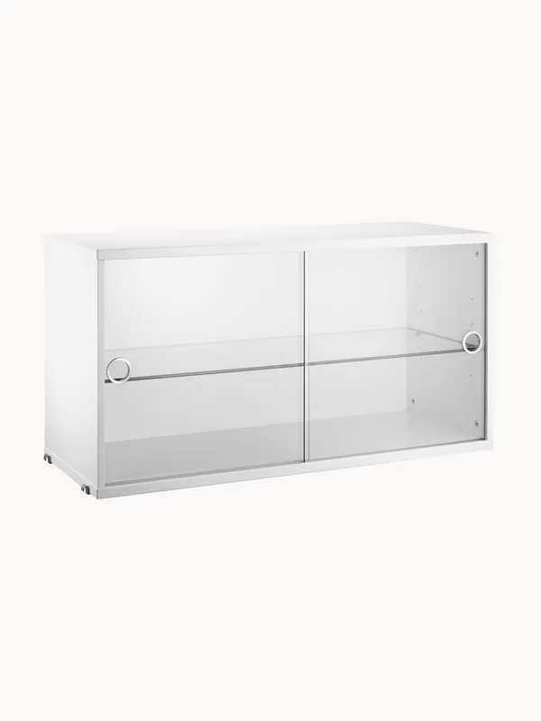 Vetrina con ante battenti in vetro String System, larg. 78 x prof. 30 cm
