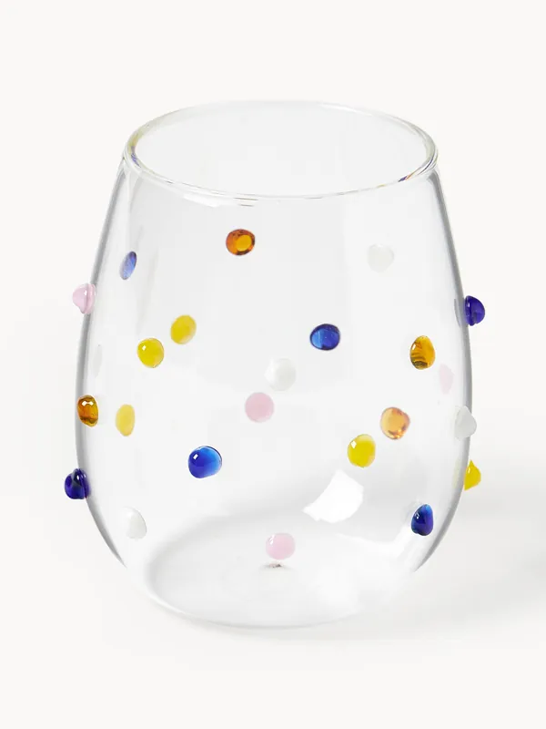 Set di 4 bicchieri in vetro soffiato Perli