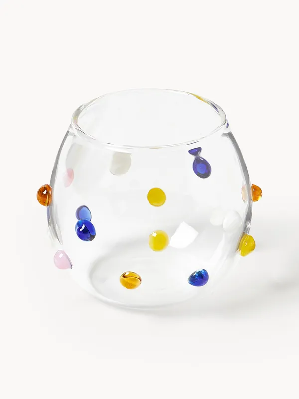 Set di 4 bicchieri in vetro soffiato borosilicato Perli