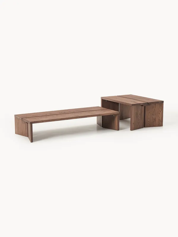 Set di 2 tavolini da salotto in legno di quercia Amad