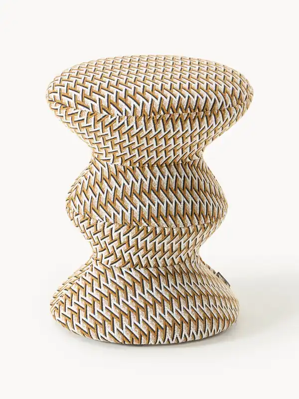 Pouf rotondo imbottito Zig Zag