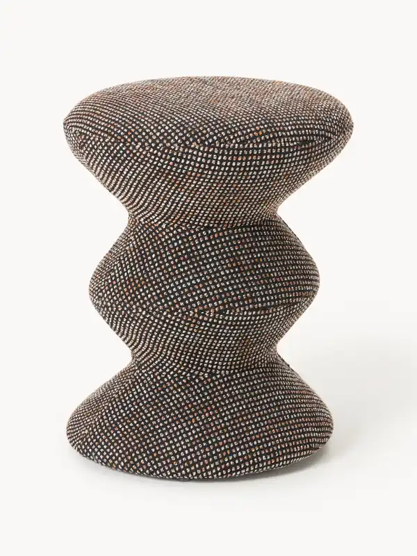 Pouf rotondo imbottito Zig Zag