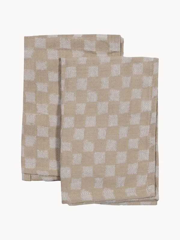 Set di 2 tovaglioli in cotone organico Checki
