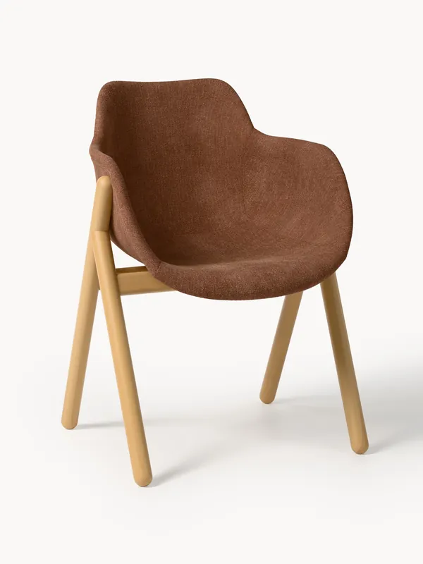 Sedia con braccioli imbottita Carmi