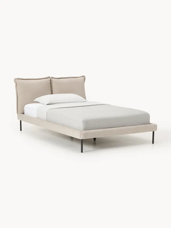 Letto imbottito in teddy bouclé Amelia