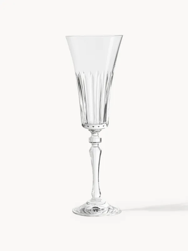 Set di 4 flute da champagne in cristallo Alessio