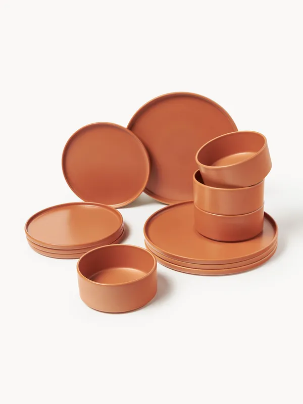 Servizio di piatti fatto a mano Lowri, 4 persone, 12 pz