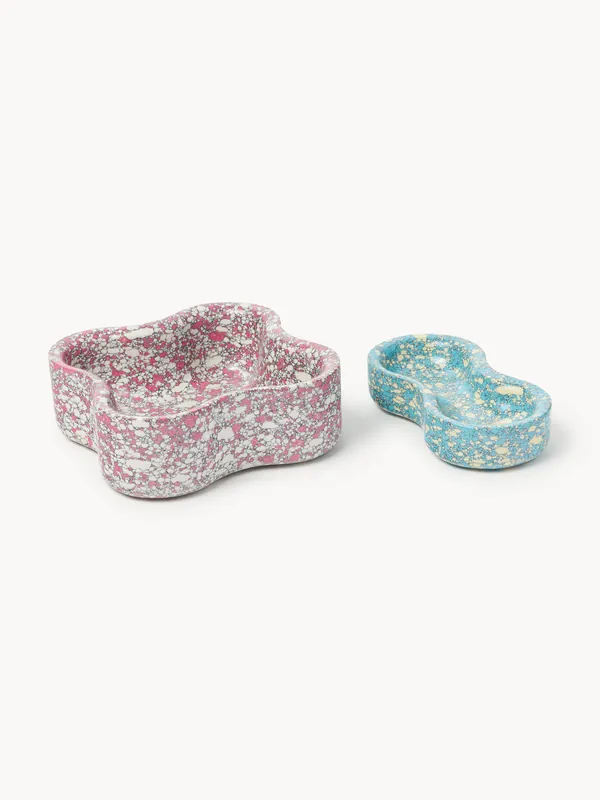 Set di 2 ciotole decorative in marmo tecnico Elara
