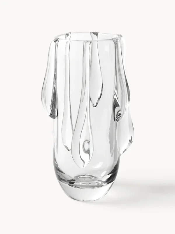 Vaso in vetro effetto colato Carliz, alt. 27 cm