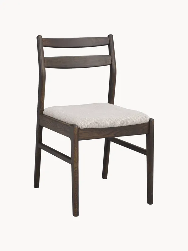 Sedia in legno di quercia marrone/beige chiaro Kerwin