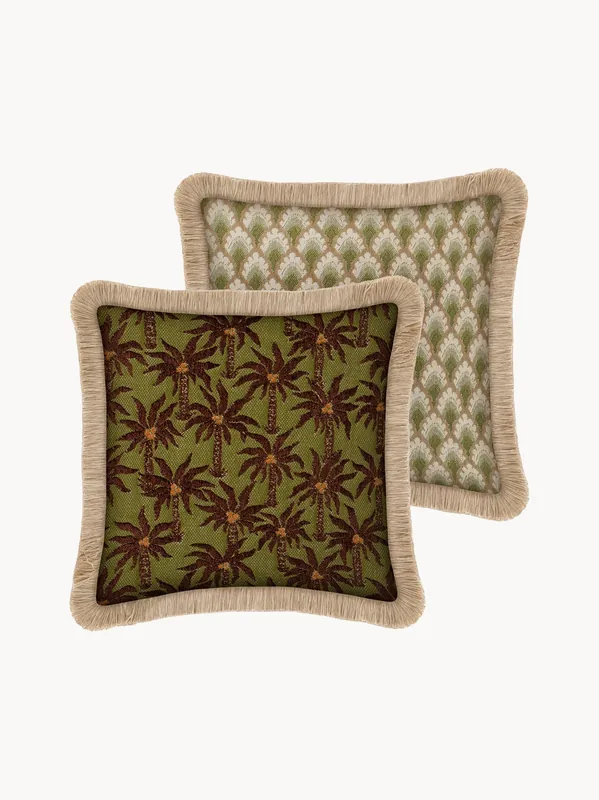 Cuscino reversibile da esterno fatto a mano Laura & Jessica
