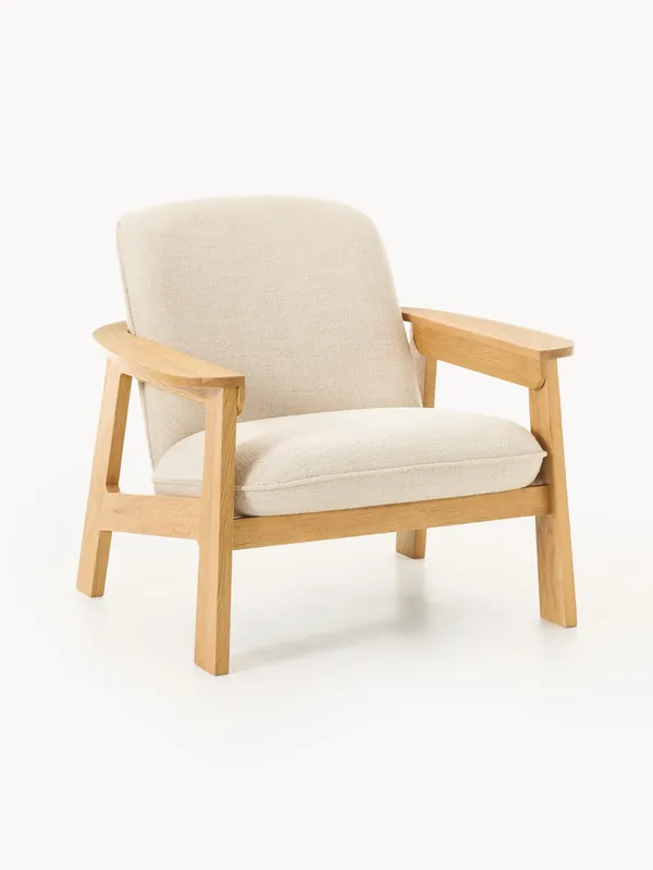Sedia lounge in legno di quercia Steve