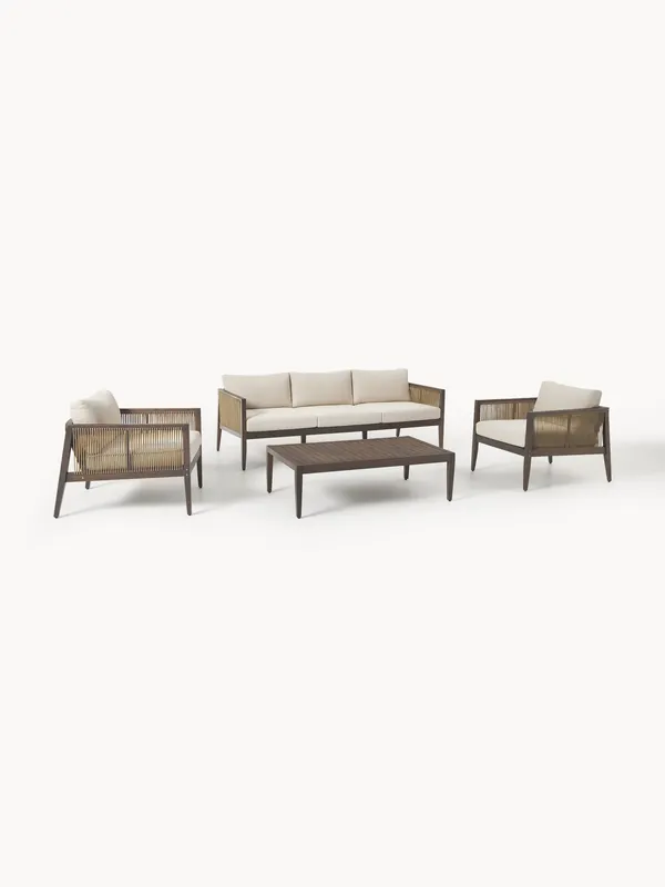 Salotto da giardino in legno di acacia Travis, set da 4