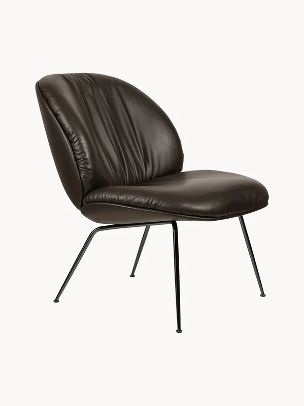 Poltrona lounge in pelle Beetle