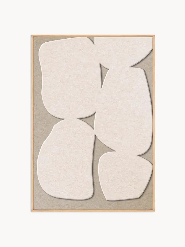 Arte da parete acustica Stone Path con cornice in legno