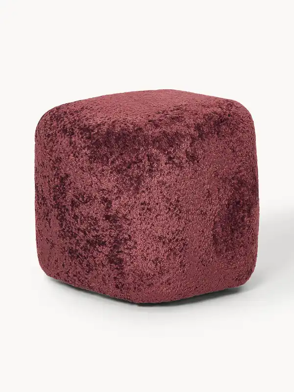 Pouf alto in teddy bouclé Wolke