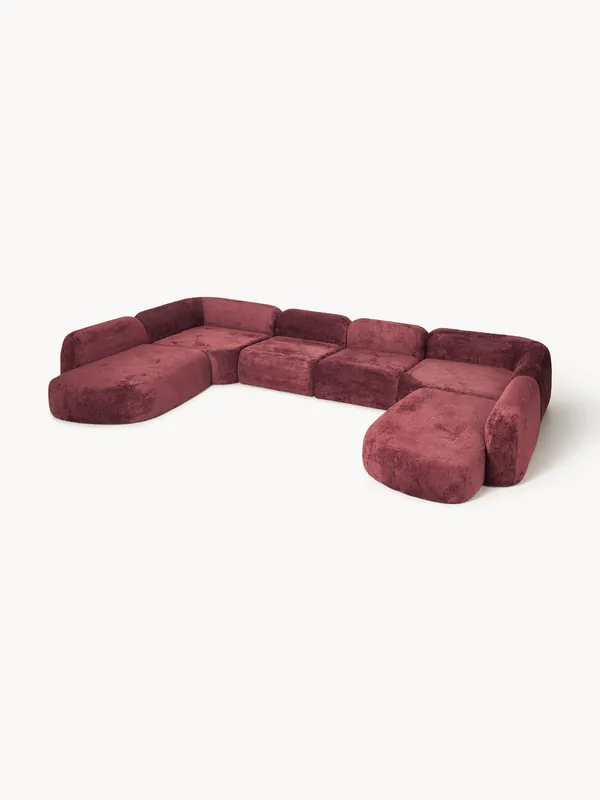 Divano componibile XL in teddy bouclé Wolke