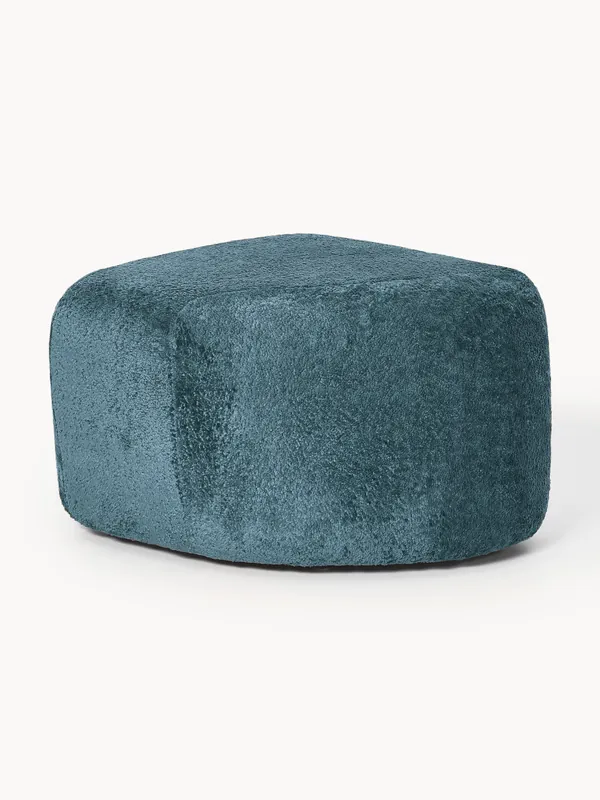 Pouf ovale in teddy bouclé Wolke