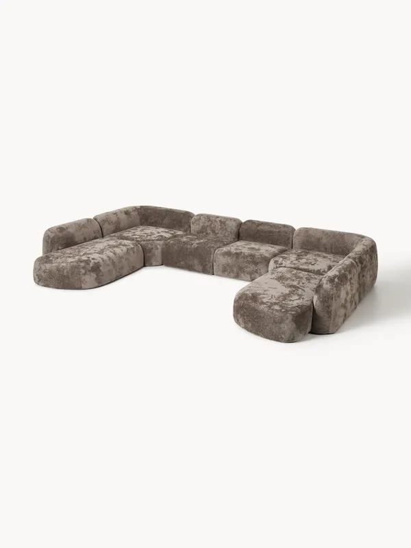 Divano componibile XL in teddy bouclé Wolke