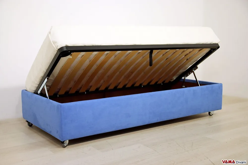 Letto singolo contenitore senza testata
