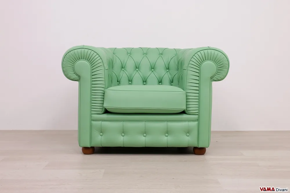 Poltrona Chesterfield Verde Menta Chiaro