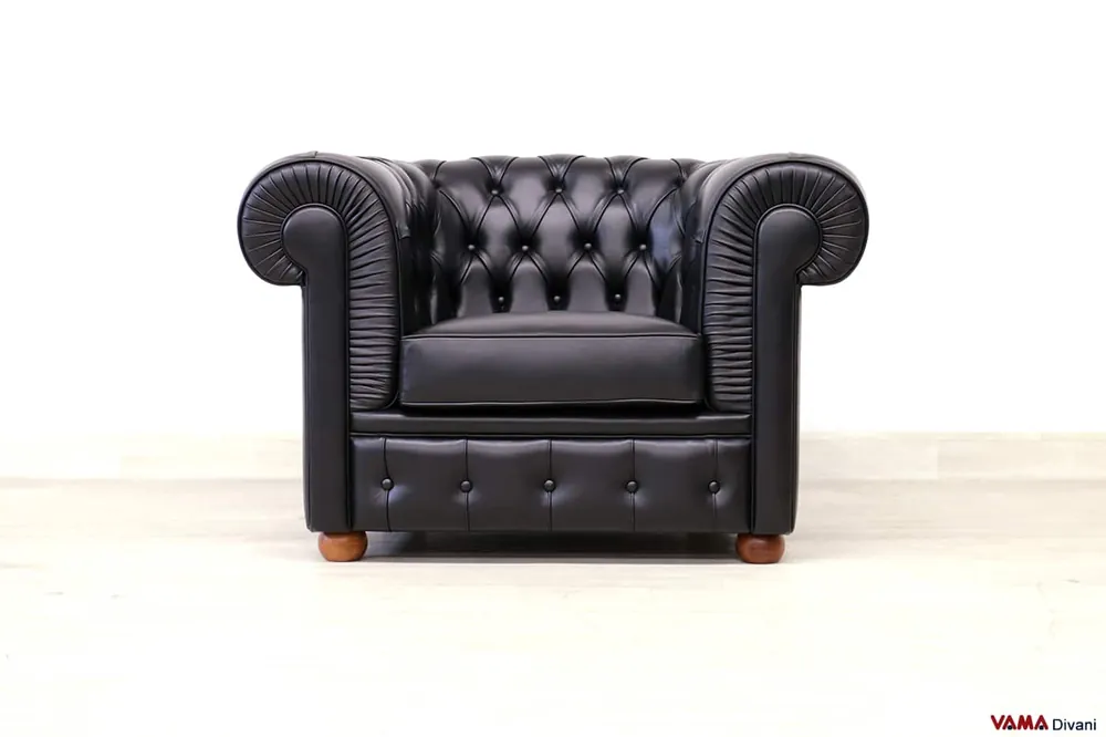Poltrona Chesterfield Nera