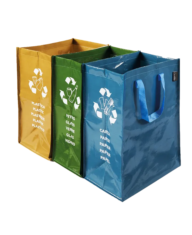Set di 3 contenitori in pvc per raccolta differenziata – Perfetto