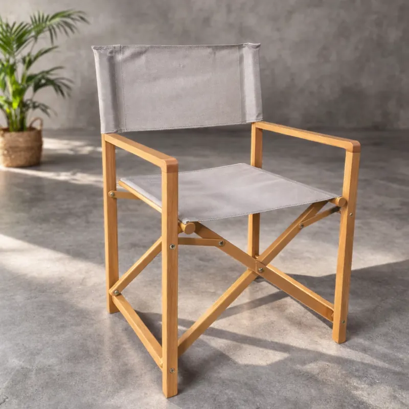 Sedia Regista Pieghevole in Alluminio Effetto Legno