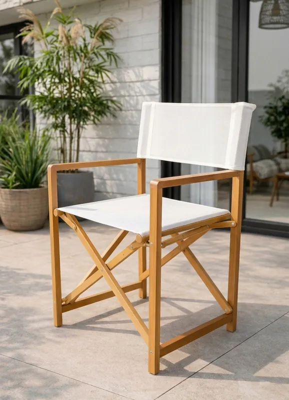 Sedia Regista Pieghevole in Alluminio Effetto Legno