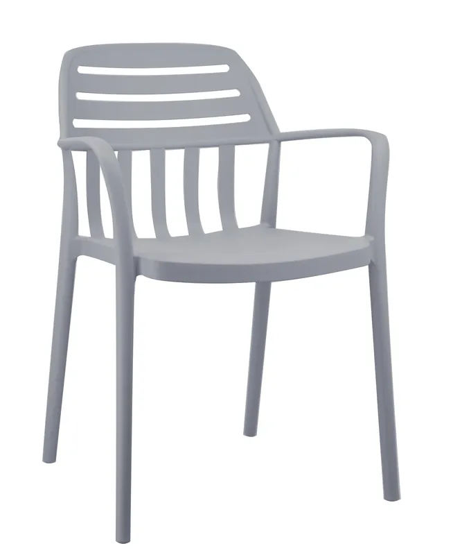Sedia RIFLESSO in Polipropilene c\\/braccioli Anti-UV Impilabile GRIGIO – Outdoor, Giardino, Bar e Locali