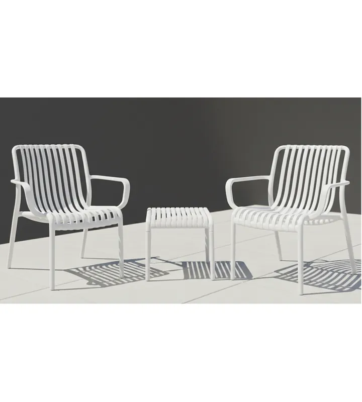 NEXO – Set da giardino 3 pezzi in polipropilene anti-UV – BIANCO
