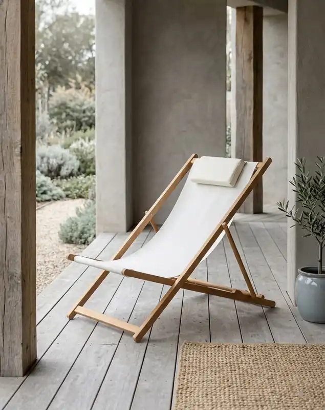 Sedia Sdraio Siesta Lusso con Cuscino in alluminio effetto legno